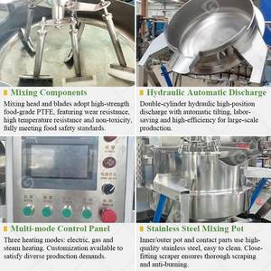 Mélangeur planétaire électrique industriel <span class=keywords><strong>à</strong></span> induction sous vide pour nougats et confitures - Nouvelle machine de cuisson <span class=keywords><strong>à</strong></span> l'huile en promotion - Product Image 3