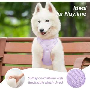 Arnés para Perro Sunraymascota, Tipo Chaleco, Sin Tirones, con Clip Frontal, Diseño Sólido, Estilo Simple, Talla XL, para Todas las Razas (Morado Claro M) - Product Image 5