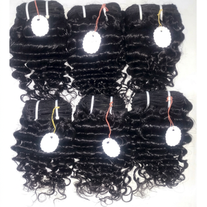 10a Cheveux vierges indiens non traités Remy, lots de mèches à boucles profondes pour tissage - Product Image 1