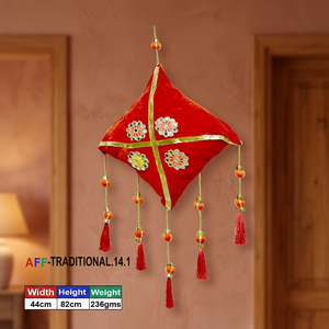 Artificial Traditional Crimson Velvet Hanging Kite Latkan for Chinese New Year - Product Image 2
