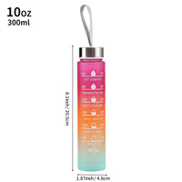 Bouteilles d'Eau de Sport Motivationnelles en Plastique Sans BPA de 300ml pour la Gym, Ensemble avec Couvercle, Meilleure Vente Directe pour le Camping et la Salle de Sport