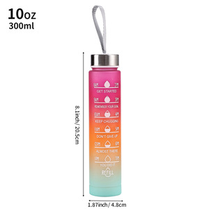 Venda direta 300ml BPA-Free Plastic Gym Fitness Water Bottles <span class=keywords><strong>Sport</strong></span> Motivacional Set Com Tampa <span class=keywords><strong>Best</strong></span> Seller para Camping Gym Use - Product Image 6