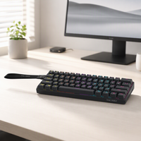 Clavier mécanique filaire AJAZZ NK61 à 61 touches, interrupteurs rouges, éclairage RGB mixte, compact, pour jeux, accessoires pour PC