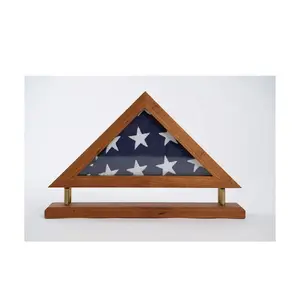 wood handmade Cherry Flag Case frame