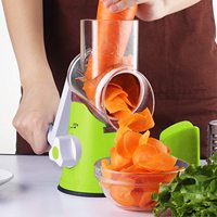 Mandoline Multifonction Manuelle Coupe-Légumes Râpe Éminceur avec 3 Lames Intérieures Réglables