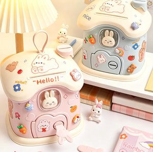 Hucha de plástico con forma de casa de hongos para niña, DIY, de alto valor estético, resistente a caídas, adornos bonitos, regalo para niños de guardería - Product Image 3