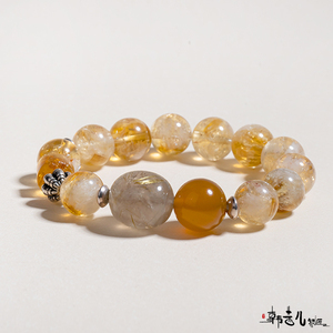 Pulsera de Cuentas de Cristal de Citrino Natural, Atrae la Riqueza y la Fortuna, Regalo Moderno para Mujer - Product Image 4