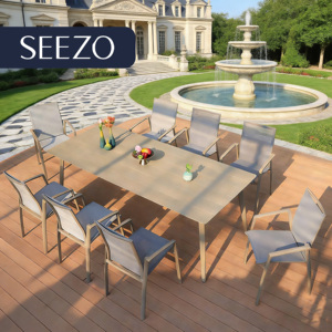 <span class=keywords><strong>Table</strong></span> de <span class=keywords><strong>jardin</strong></span> en <span class=keywords><strong>aluminium</strong></span> tressé Teslin, mobilier d'extérieur pour restaurant, <span class=keywords><strong>table</strong></span> et chaises en métal imperméables pour <span class=keywords><strong>10</strong></span> <span class=keywords><strong>personnes</strong></span> - Product Image 2