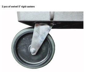 Industrial <strong>Big</strong> Tray Top Plastic Service Utility <strong>Cart</strong> W/2 Shelves &amp; 5" Casters, 500 Lb. Capacity, ,40-5/8"L X 25-5/8"W X 33"H - Product Image 4