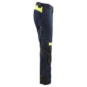 BLAKLADER - 155618608633C56 Pantalones sin bolsillos para uñas Azul marino oscuro/Amarillo Hi-vis-PANTALÓN DE TRABAJO EAN 7330509921395 - Product Image 4