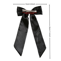 Langs chwanz Haar Seide Satin Band Stoff Bogen Haars pangen für Frauen Mädchen Zubehör Party Hochzeit Bowknot Haars pangen Big Bows