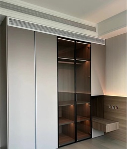 Armario doble de estilo moderno con material de puerta de MDF de diseño en línea para muebles de dormitorio de hogar o hotel para uso en apartamentos - Product Image 1