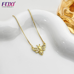 Collar con colgante de abeja para niños <span class=keywords><strong>y</strong></span> mujeres, animal, dorado <span class=keywords><strong>y</strong></span> plateado - Product Image 4