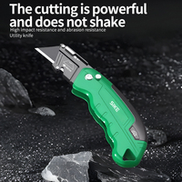 Couteau utilitaire à manche pliable en alliage de qualité bricolage avec lame rétractable et embout de tournevis OEM en acier à haute teneur en carbone