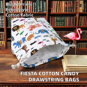 Bolsas de Regalo con Cordón de Algodón Vintage Coloridas, Bolsas de Regalo para Fiesta Mexicana del Cinco de Mayo, Bolsa Protectora Contra el Polvo, Tamaño Pequeño, Impresión Retro - Product Image 6