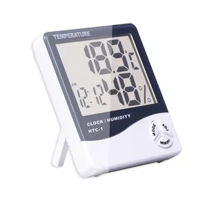 Outdoor Indoor Room LCD Electronic Digital Temperature Humidity Meter Hygrometer Gauge Sensor Weather Alarm Clock Instruments