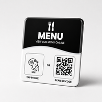 Autocollant de table NFC NTAG215 étanche et résistant aux intempéries 120x120mm pour menu numérique de restaurant avec fonction Tap to Order et code QR