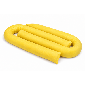 Chaussette absorbante chimique jaune hydrophile 100% polypropylène pour contrôle des déversements 8 cm x 300 cm - Product Image 1