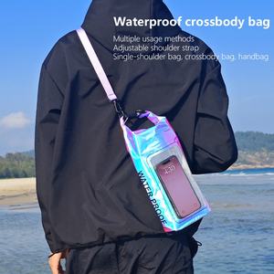 2024 nouveau sac à bandoulière étanche 2L extérieur couleur magique deux-en-un téléphone portable et équipement de natation sac coloré - Product Image 2