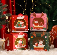 Nouveaux cadeaux de dessin animé créatifs de noël mignons fenêtre ouverte sacs de bonbons pour enfants de poche boîte de papier cadeau de réveillon de noël