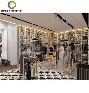 Elegant Design <b>Clothing</b> Store Furniture Customize Brand Womenswear <b>Clothing</b> Store with Metal Frame <b>Clothing</b> Rack Display - Product Image 6