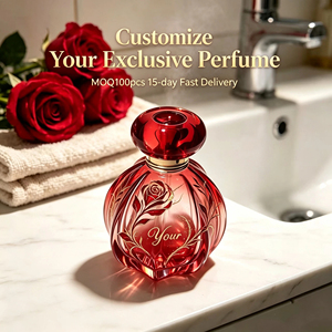 Eau de <span class=keywords><strong>Parfum</strong></span> en Gros Marque Privée <span class=keywords><strong>Parfum</strong></span> Intense Rose Oud Flacon Floral Rouge Doré Personnalisation de Marque Hub Global Fournisseur Professionnel - Product Image 1