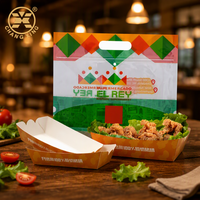 Emballage personnalisé pour poulet frit, boîte en papier pour frites et plats à emporter, sac d'emballage pour poulet frit