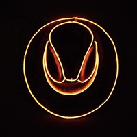 Decorazione al Neon di lusso lampeggiante Club colorato cappello da Cowboy per Halloween festa di natale Cosplay cappelli in Costume con luci
