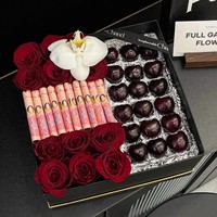 Luxe vierkante gouden-geprägte laminaat transparante doos met venster, twee handgrepen, emmervormig, voor bloemen- of fruitverpakkingen