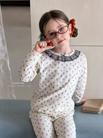 Ensemble pyjama 2 pièces pour enfants, automne-hiver, 95,5% coton, 4,5% élasthanne, multicolores, vêtements de détente doux, en stock