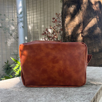 Trousse de toilette marron clair pour homme, trousse à cosmétiques pour femme avec fermeture éclair, cadeau fête des pères, lot de 25 pièces, entrepôt GA