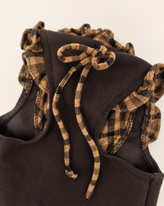 Robe Harnais Vintage Personnalisée à Carreaux et Volants pour Petits Chiens et Chats, Vêtements d'Automne pour Animaux avec Trou pour Laisse - Product Image 4