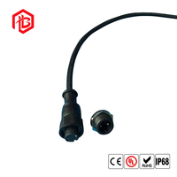 Connecteur M12 mâle-femelle à montage sur panneau, fixation arrière, codage A, 2 broches, 8 broches, droit, à souder, filetage PG9, IP68, alimentation industrielle 6A