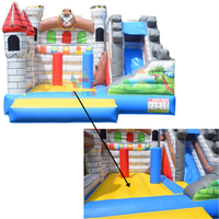 SUPER CASTLE 2026 Château Gonflable Commercial Personnalisé en PVC, Combo Maison de Rebond Dinosaure 4x4m, Installation Facile, 400KG, Fête d'Enfants en Extérieur