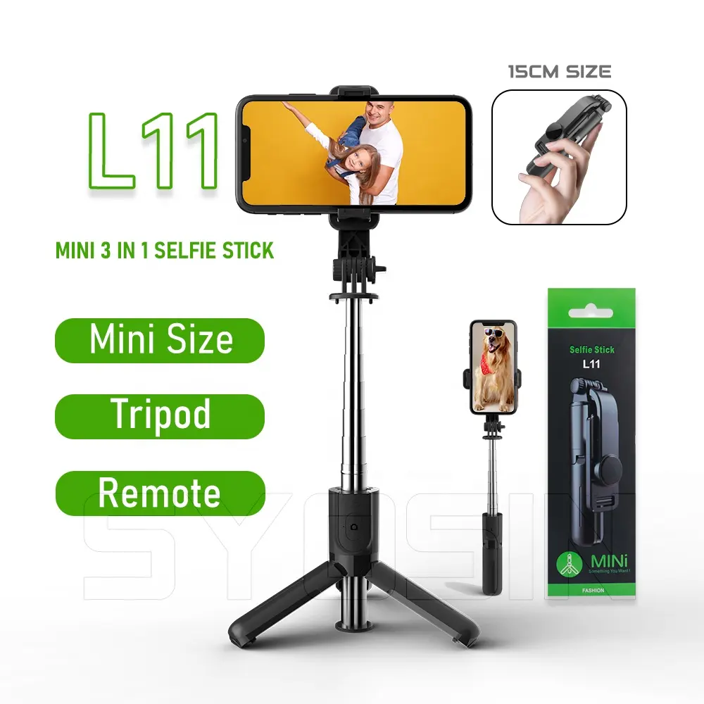 SYOSIN 3 in 1 Portable L11 Selfie Stick With Wireless Remote Shutter 360 Rotatable Palos Selfie Tripod 730mm For Gopro Insta