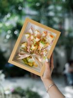 Cadre photo 3D en bois fait main pour fleurs préservées, boîte à ombre pour roses éternelles, cadre en verre pour décoration intérieure