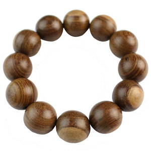Golden Sandalwood Wood <b>Bracelet</b> 20mm 12 <b>Beads</b> Ethnic Style For <b>Men</b> Gift Jewelry - Product Image 5