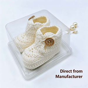 Zapatitos de Bebé Hechos a Mano de Ganchillo, Tejido Suave, Cierre Deslizante, Antideslizantes, Estilo Náutico, Resistentes, Transpirables, Cálidos y Cómodos, Unisex - Product Image 2