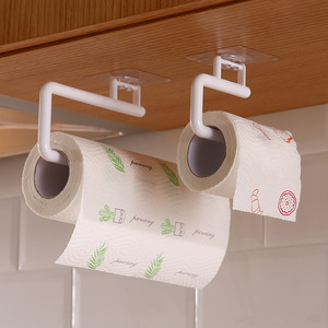 Nahe Paper Towel Holder White Self-adhesive Mount Kitchen Roll Storage Rack No Drilling Required - Product Image 1