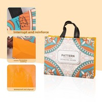 Tas Tote Laminasi Non-woven Siap Kirim, Tas Belanja Ramah Lingkungan Custom, Tas Hadiah Tebal untuk Toko Pakaian, Gaya Etnik, Cetak Offset