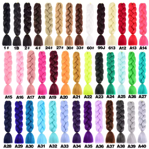 Multicolor Jumbo Braid Hair Trame 100g Machine en fibre synthétique Double trame 24 pouces Accessoire durable en fibre - Product Image 5