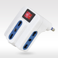 Adaptateur multi-prises italien, prise 16A 3 pièces 10/16A, avec interrupteur
