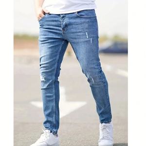 Pantalones Vaqueros Azules Apilados para <span class=keywords><strong>Hombre</strong></span>, <span class=keywords><strong>Jeans</strong></span> para <span class=keywords><strong>Hombre</strong></span>. Pantalones Vaqueros Ajustados para <span class=keywords><strong>Hombre</strong></span>, Pantalones al por Mayor - Product Image 1