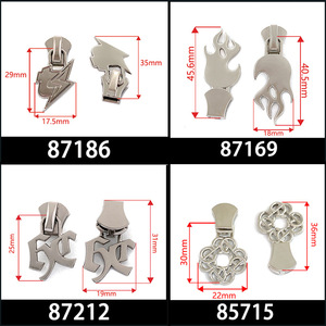 سحاب معدني مستطيل عالي الجودة مخصص، رأس سحاب مسطح بقفل تلقائي من سبائك الزنك خالٍ من النيكل، ماركة CRYSTI للملابس والحقائب - Product Image 4
