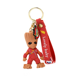<span class=keywords><strong>Porte</strong></span>-<span class=keywords><strong>clés</strong></span> en plastique <span class=keywords><strong>Groot</strong></span> Gardiens de la Galaxie, design créatif, pour hommes, femmes, couples, breloque de sac à dos, petit cadeau, vente en gros - Product Image 5