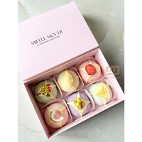 4pcs 6pcs Boîtes Mochi à Crème Glacée Boîte à Tiroirs Mochi de Luxe pour Pâtisserie Logo Personnalisé Boîtes Emballage Papier pour Dessert