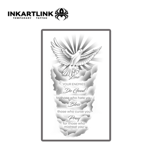 Autocollant de tatouage INKARTLINK pour le corps, autocollant de tatouage en papier, colombe sacrée, citation religieuse, imperméable, écologique, longue durée, 15 jours - Product Image 3