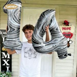 بالونات رقائقية سوداء كبيرة الحجم من ياتشن مقاس 40 بوصة، بالونات هيليوم عملاقة على شكل أرقام لتزيين حفلات أعياد الميلاد ورأس السنة الجديدة للأولاد والبنات - Product Image 4