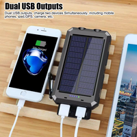Batterie solaire portable Anker 20000mAh, étanche, chargeur solaire extérieur, alimentation solaire d'urgence pour le camping, la randonnée et les voyages