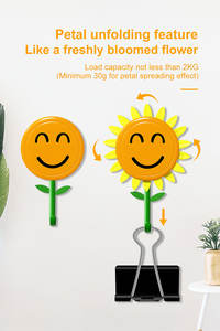 خطاف لاصق على شكل زهرة عباد الشمس من جيك، خطاف بلاستيكي للحائط مقاس <span class=keywords><strong>M</strong></span> - Product Image 2